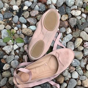 Pink tie up ballet flats 💕💕💕